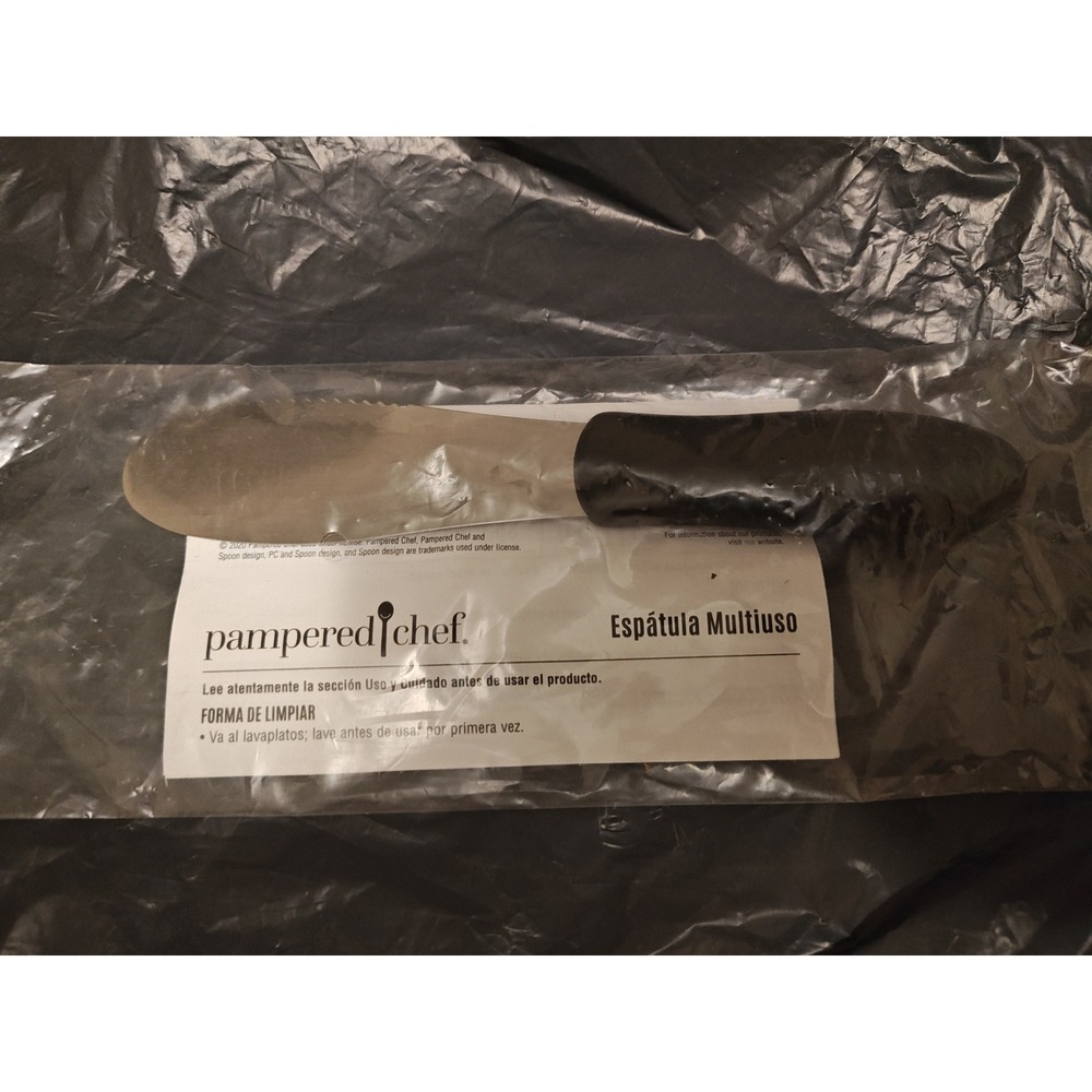 Spatula Spreader Pampered Chef 1642 All-Purpose Stainless Steel Serrated Black